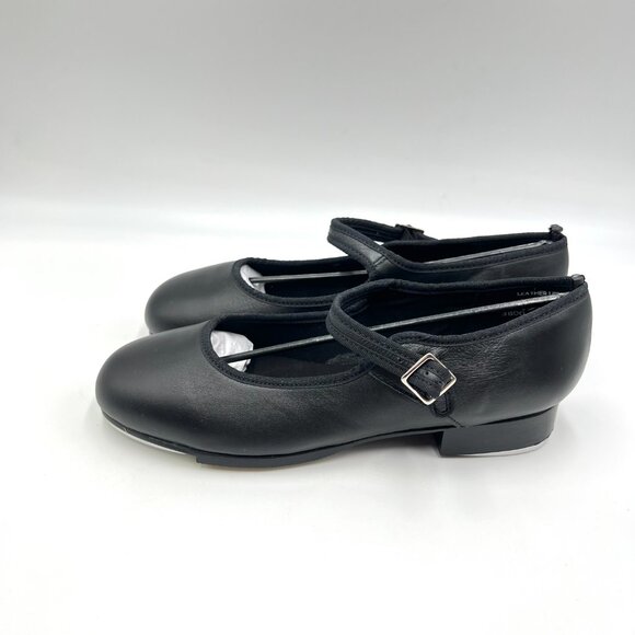 6.5W 6.5 WIDE WIDTH Capezio Women's 3800 Black Leather Mary Jane Dance Tap Shoes - Picture 6 of 13